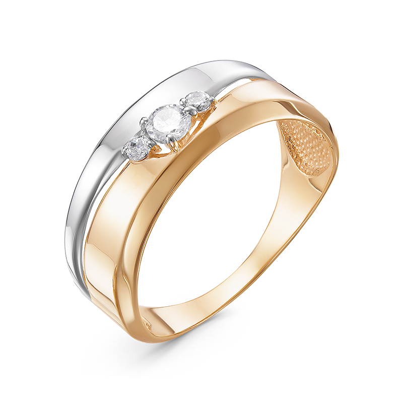 Кольцо, золото, фианит, 118490